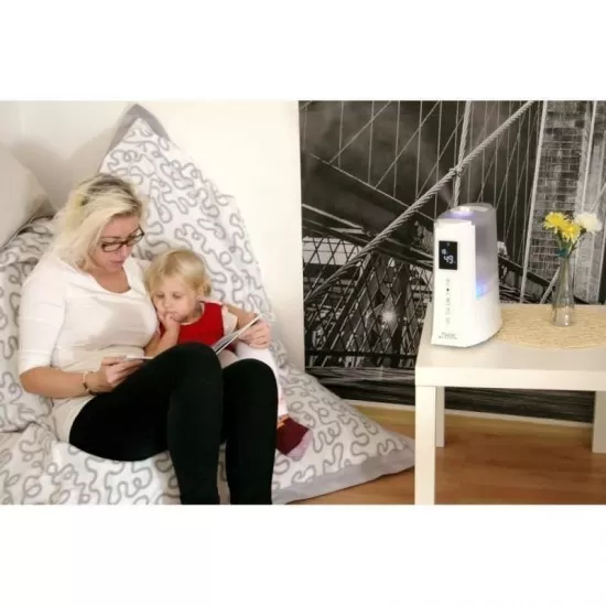 Umidificator cu ionizare si difuzor arome Twin alb Airbi BI3222 Umidificator cu ionizare si difuzor arome Twin alb Airbi BI3222