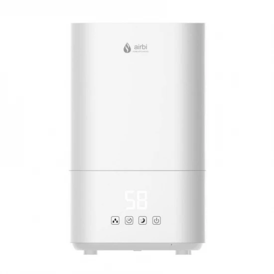 Umidificator cu ultrasunete Airbi Cuboid, afisaj umiditate, temporizator, difuzor aromaterapie, mod nocturn, alb