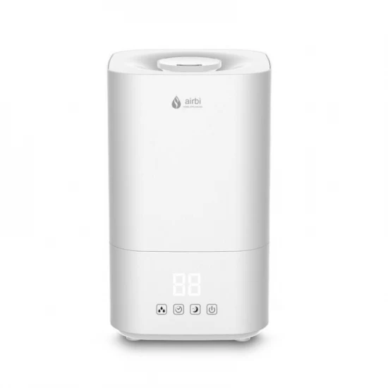 Umidificator cu ultrasunete Airbi Cuboid, afisaj umiditate, temporizator, difuzor aromaterapie, mod nocturn, alb