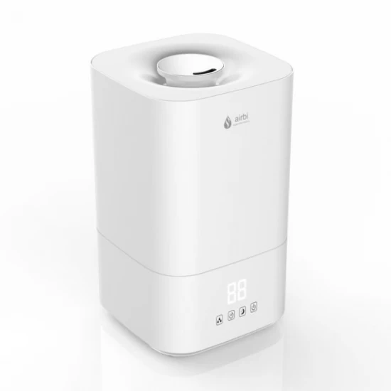 Umidificator cu ultrasunete Airbi Cuboid, afisaj umiditate, temporizator, difuzor aromaterapie, mod nocturn, alb