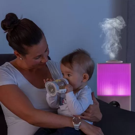 Umidificator ultrasunete cu automatizare si lumina de noapte, telecomanda , afisaj temperatura si umiditate, temporizator, Reer 94060 Umidificator ultrasunete cu automatizare si lumina de noapte, telecomanda , afisaj temperatura si umiditate, temporizator, Reer 94060