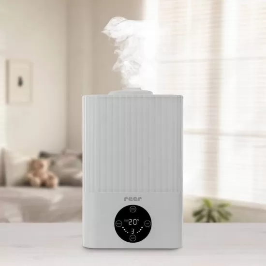 Umidificator ultrasunete cu automatizare si lumina de noapte, telecomanda , afisaj temperatura si umiditate, temporizator, Reer 94060 Umidificator ultrasunete cu automatizare si lumina de noapte, telecomanda , afisaj temperatura si umiditate, temporizator, Reer 94060