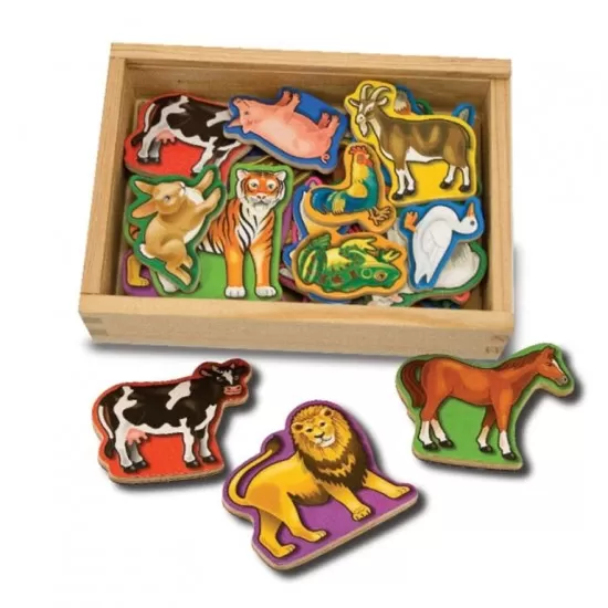 Animale de lemn cu magneti Melissa and Doug Animale de lemn cu magneti Melissa and Doug