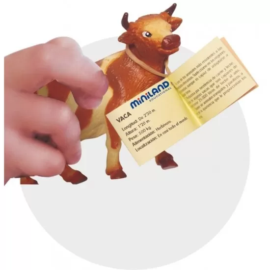 Set 10 figurine animale domestice cu puii - Miniland Set 10 figurine animale domestice cu puii - Miniland