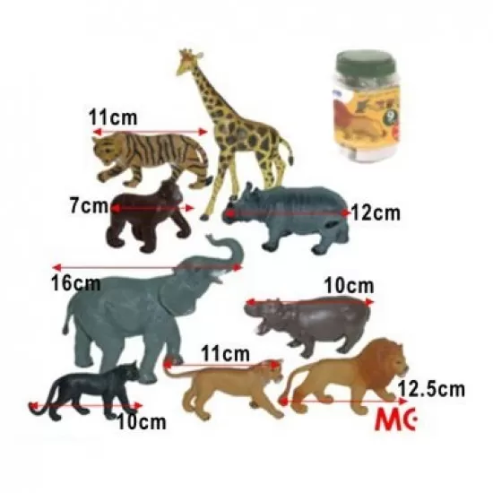 Set 9 figurine Animale salbatice - Miniland Set 9 figurine Animale salbatice - Miniland