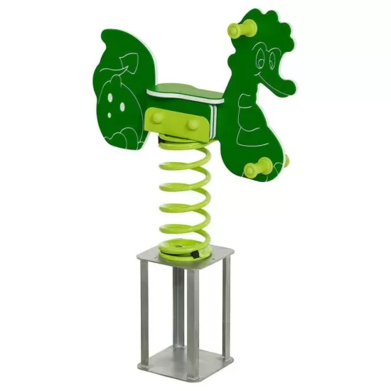 Balansoar pe arc pentru copii Dragon HDPE cu prindere in beton KBT Balansoar pe arc pentru copii Dragon HDPE cu prindere in beton KBT