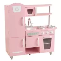 Bucatarie de joaca din lemn Vintage Roze