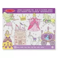 Caiet jumbo cu desene pentru colorat Printese si zane Melissa and Doug