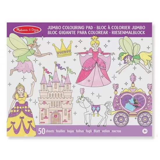 Caiet jumbo cu desene pentru colorat Printese si zane Melissa and Doug Caiet jumbo cu desene pentru colorat Printese si zane Melissa and Doug
