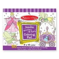 Caiet jumbo cu desene pentru colorat Printese si zane Melissa and Doug