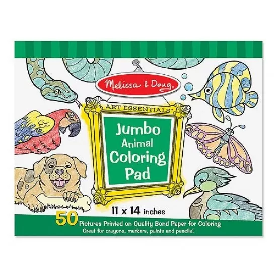 Caiet jumbo cu planse pentru colorat Animale Melissa and Doug Caiet jumbo cu planse pentru colorat Animale Melissa and Doug