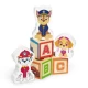 Camion cu remorca, 28 cuburi din lemn cu litere si 3 figurine Patrula Catelusilor Camion cu remorca, 28 cuburi din lemn cu litere si 3 figurine Patrula Catelusilor