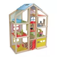 Casuta de papusi din lemn mobilata Melissa and Doug