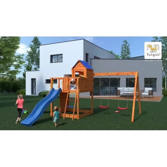 Complex joaca din lemn 7in1 Fungoo Treehouse Complex joaca din lemn 7in1 Fungoo Treehouse