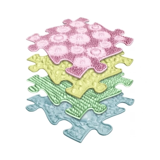 Covoras ortopedic senzorial puzzle Set Pastel Start 4 piese