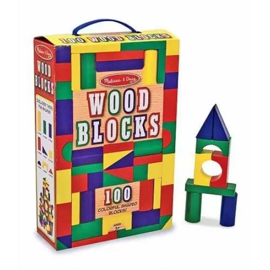 Cuburi din lemn colorate Melissa and Doug 100 piese Cuburi din lemn colorate Melissa and Doug 100 piese