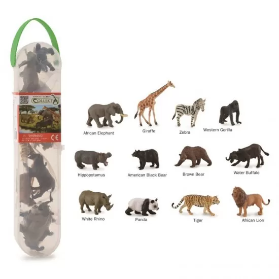 Cutie cu 12 minifigurine Animale salbatice Cutie cu 12 minifigurine Animale salbatice