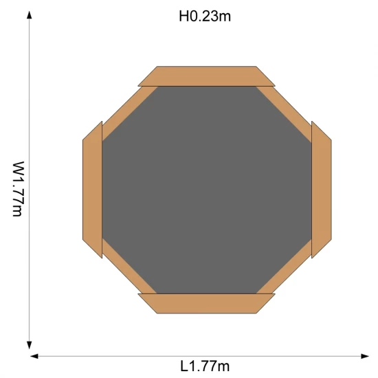 Cutie hexagonala din lemn pentru nisip Giant 150x150 cm cu bancute si prelata Cutie hexagonala din lemn pentru nisip Giant 150x150 cm cu bancute si prelata
