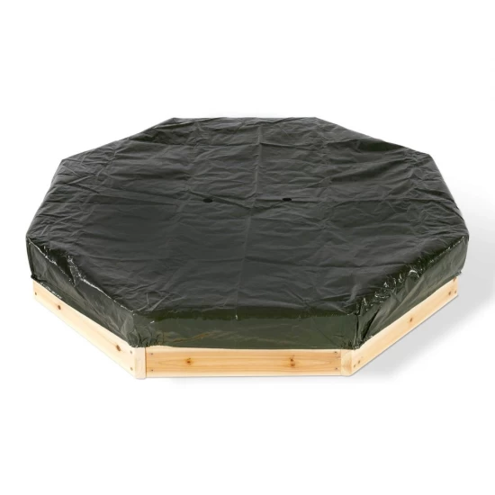 Cutie hexagonala din lemn pentru nisip Treasure Beach 104x104 cm cu prelata Cutie hexagonala din lemn pentru nisip Treasure Beach 104x104 cm cu prelata