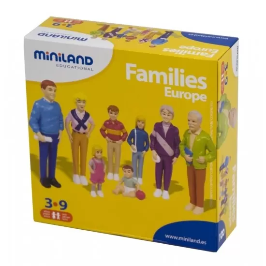 Set 8 figurine Familie de europeni - Miniland Set 8 figurine Familie de europeni - Miniland