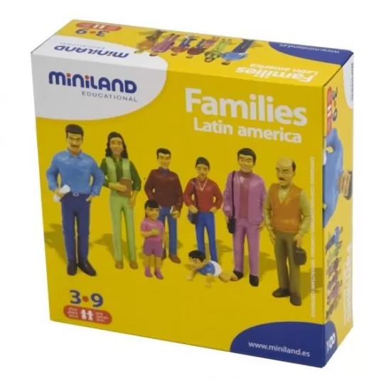 Set 8 figurine familie sud-americana Miniland Set 8 figurine familie sud-americana Miniland