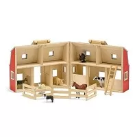 Set de joaca Melissa and Doug - Grajd din lemn pliabil cu animale