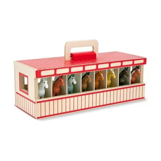 Jucarie Grajd portabil cu 8 cai Melissa and Doug
