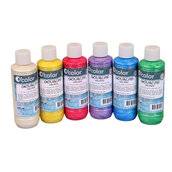 Guasa lavabila 6 x 250 ml, culori perlate Guasa lavabila 6 x 250 ml, culori perlate