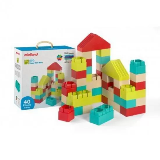 Joc de construit Eco Kim Blocks 40 piese Joc de construit Eco Kim Blocks 40 piese
