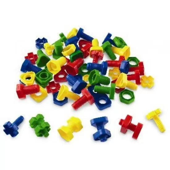 Joc de indemanare Suruburi si Piulite si cutie de depozitare Miniland Joc de indemanare Suruburi si Piulite si cutie de depozitare Miniland