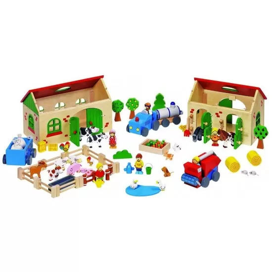 Set educativ din lemn - Ferma animalelor Set educativ din lemn - Ferma animalelor