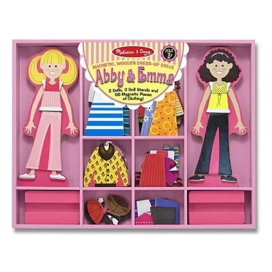 Set din lemn Melissa and Doug - Imbraca-le pe Abby si Ema Set din lemn Melissa and Doug - Imbraca-le pe Abby si Ema