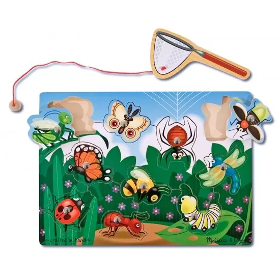 Joc din lemn magnetic Prinde insectele Melissa and Doug 10 piese Joc din lemn magnetic Prinde insectele Melissa and Doug 10 piese