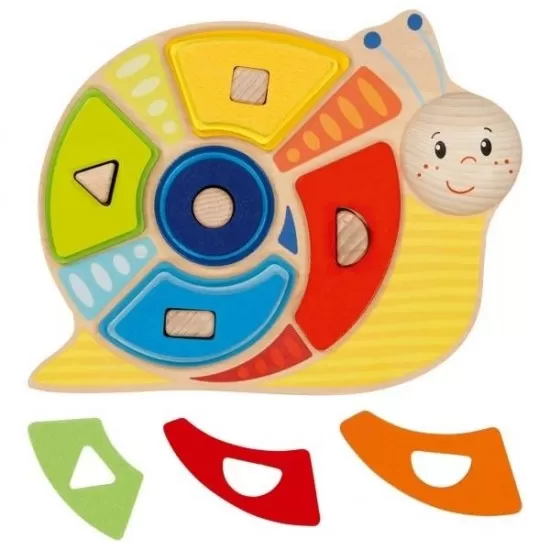Joc educativ de sortare forme si culori Melcul istet 16 piese Joc educativ de sortare forme si culori Melcul istet 16 piese
