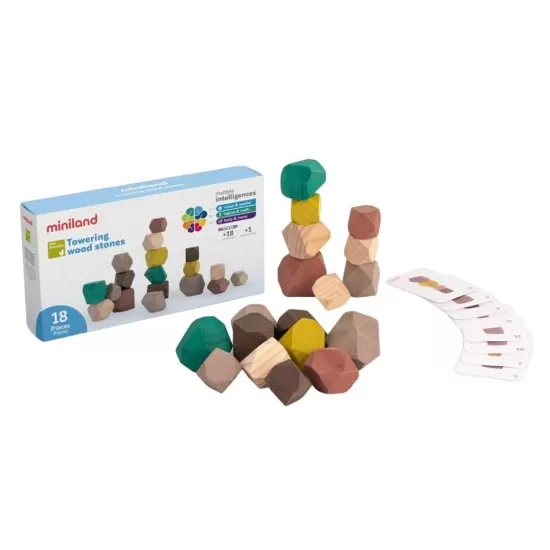 Joc educativ pentru dezvoltarea motricitatii Wood Stones Joc educativ pentru dezvoltarea motricitatii Wood Stones