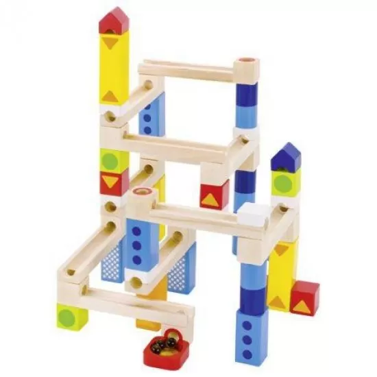 Labirint din lemn de construit 55 piese - Cursa cu bile Labirint din lemn de construit 55 piese - Cursa cu bile