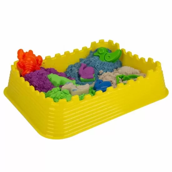 Nisip kinetic Fun Sand 1000 gr cu tavita si sabloane La Plaja Nisip kinetic Fun Sand 1000 gr cu tavita si sabloane La Plaja