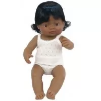 Papusa Baby hispanic fata Miniland 38 cm