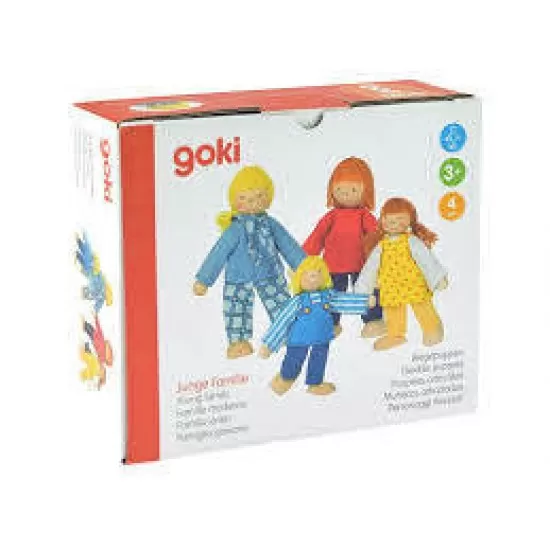 Set 4 papusi din lemn - Familia tanara