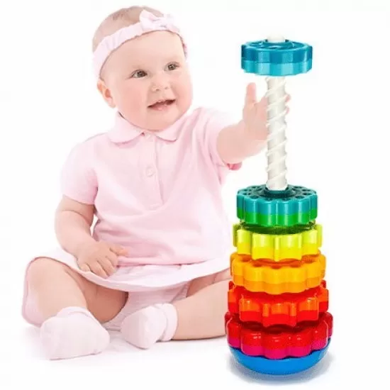 Piramida cu rotite pentru bebelusi - Fat Brain Toys Piramida cu rotite pentru bebelusi - Fat Brain Toys