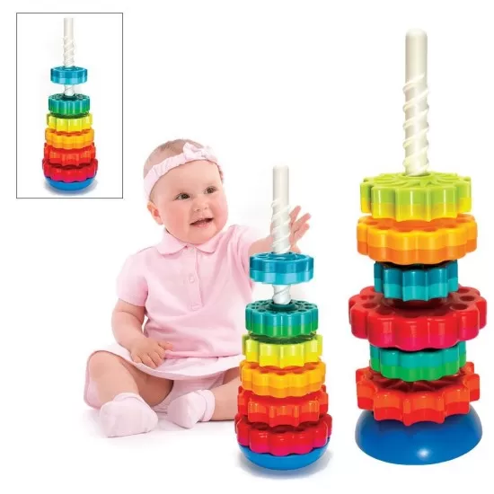 Piramida cu rotite pentru bebelusi - Fat Brain Toys Piramida cu rotite pentru bebelusi - Fat Brain Toys