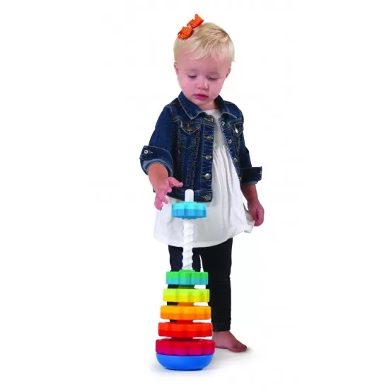 Piramida cu rotite pentru bebelusi - Fat Brain Toys Piramida cu rotite pentru bebelusi - Fat Brain Toys