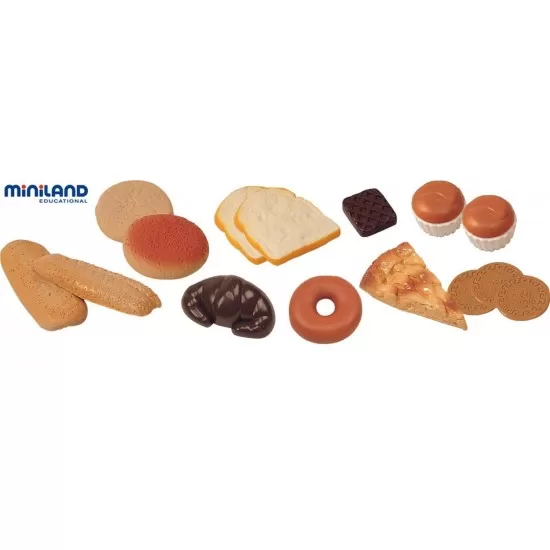 Produse de cofetarie set de 15 figurine - Miniland Produse de cofetarie set de 15 figurine - Miniland