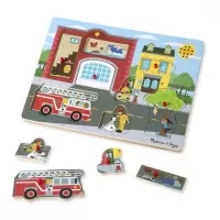 Puzzle cu sunete Brigada de pompieri Melissa and Doug 8 piese