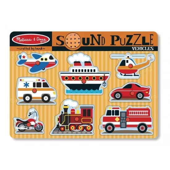 Puzzle cu sunete Vehicule Melissa and Doug 8 piese Puzzle cu sunete Vehicule Melissa and Doug 8 piese