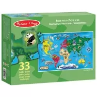 Puzzle de podea Harta Lumii World Map Melissa and Doug 33 piese