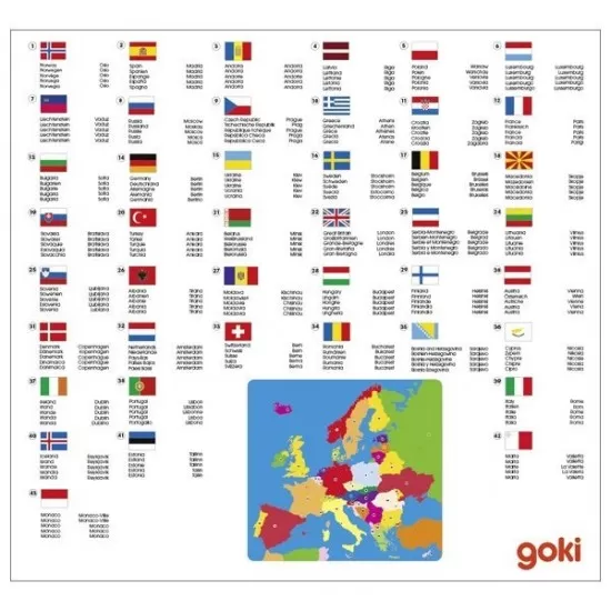 Puzzle din lemn Harta Europei 35 piese