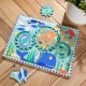 Puzzle educativ din lemn, cu rotite dintate, Oceanul, 8 piese, 3 ani+, Melissa&Doug Puzzle educativ din lemn, cu rotite dintate, Oceanul, 8 piese, 3 ani+, Melissa&Doug
