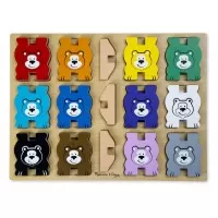 Puzzle lemn in relief Ursuletii colorati Melissa and Doug