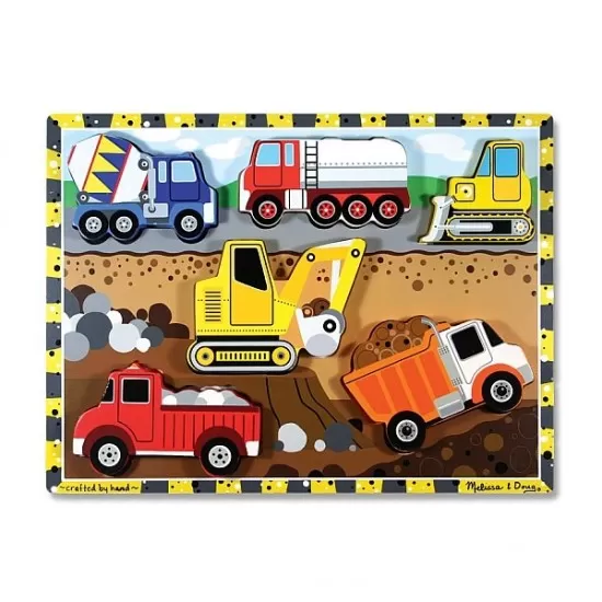 Puzzle lemn in relief Utilaje pentru constructii Melissa and Doug Puzzle lemn in relief Utilaje pentru constructii Melissa and Doug